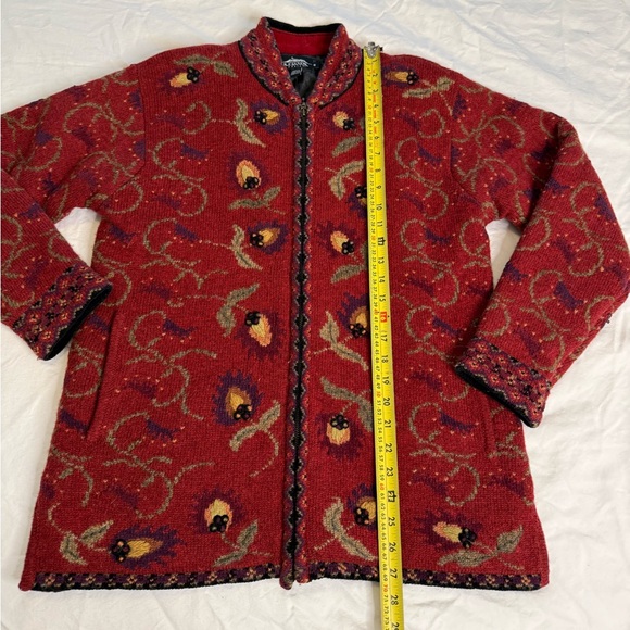 Icelandic Design Atlantia 2004 European Art Knit Wool Jacket M Lined - Picture 11 of 14